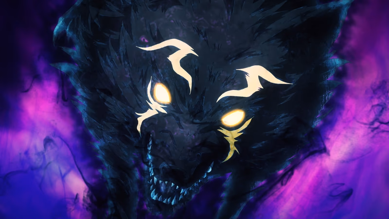 Nächtlicher Angriff des schwarzen Wolfes