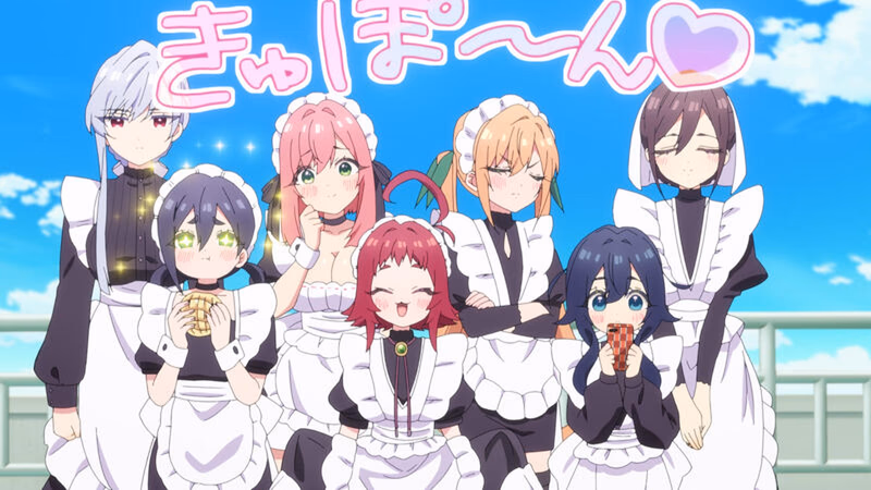 Party mit durchnässten Maids