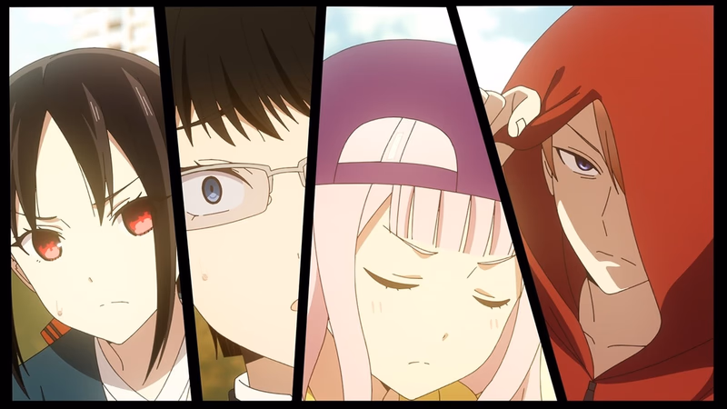 Fujiwara Chika will den Beat halten / Hayasaka Ai will etwas sagen / Shijo Maki möchte um Hilfe bitten